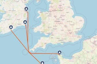 ferry route kaart Frankrijk-Ierland