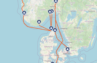 Veerboten naar Noorwegen kaart