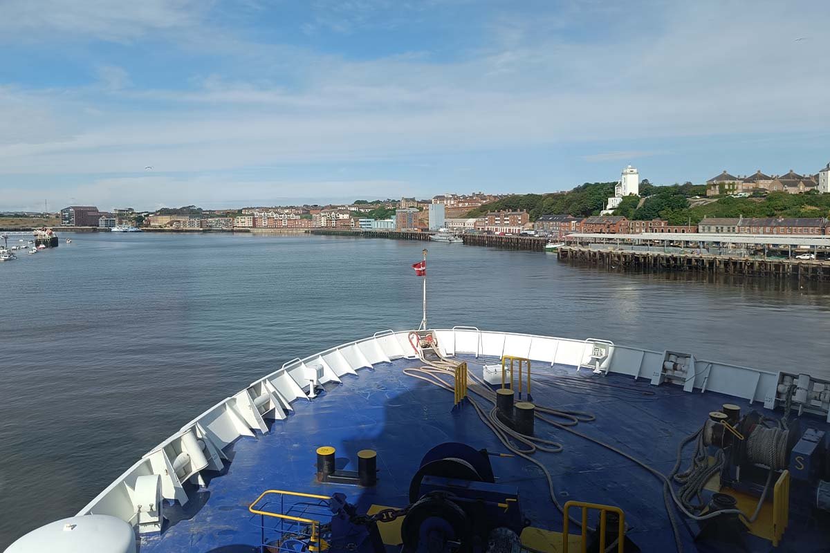 Zo ziet de overtocht van IJmuiden naar Newcastle / Schotland er uit.