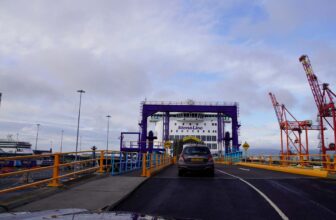 Aan boord rijden bij Stena line in Dublin