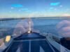 Uitzicht vanaf de Scandlines veerboot bij de haven
