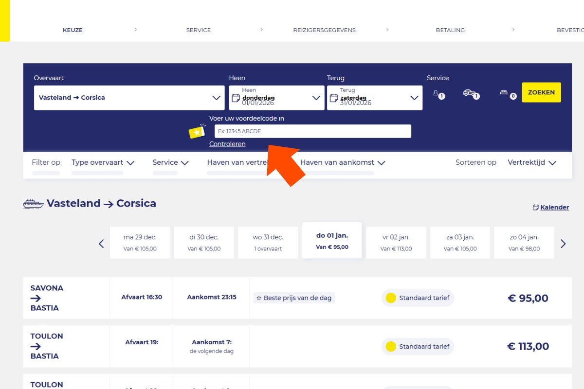 corsica ferries kortingscode gebruiken