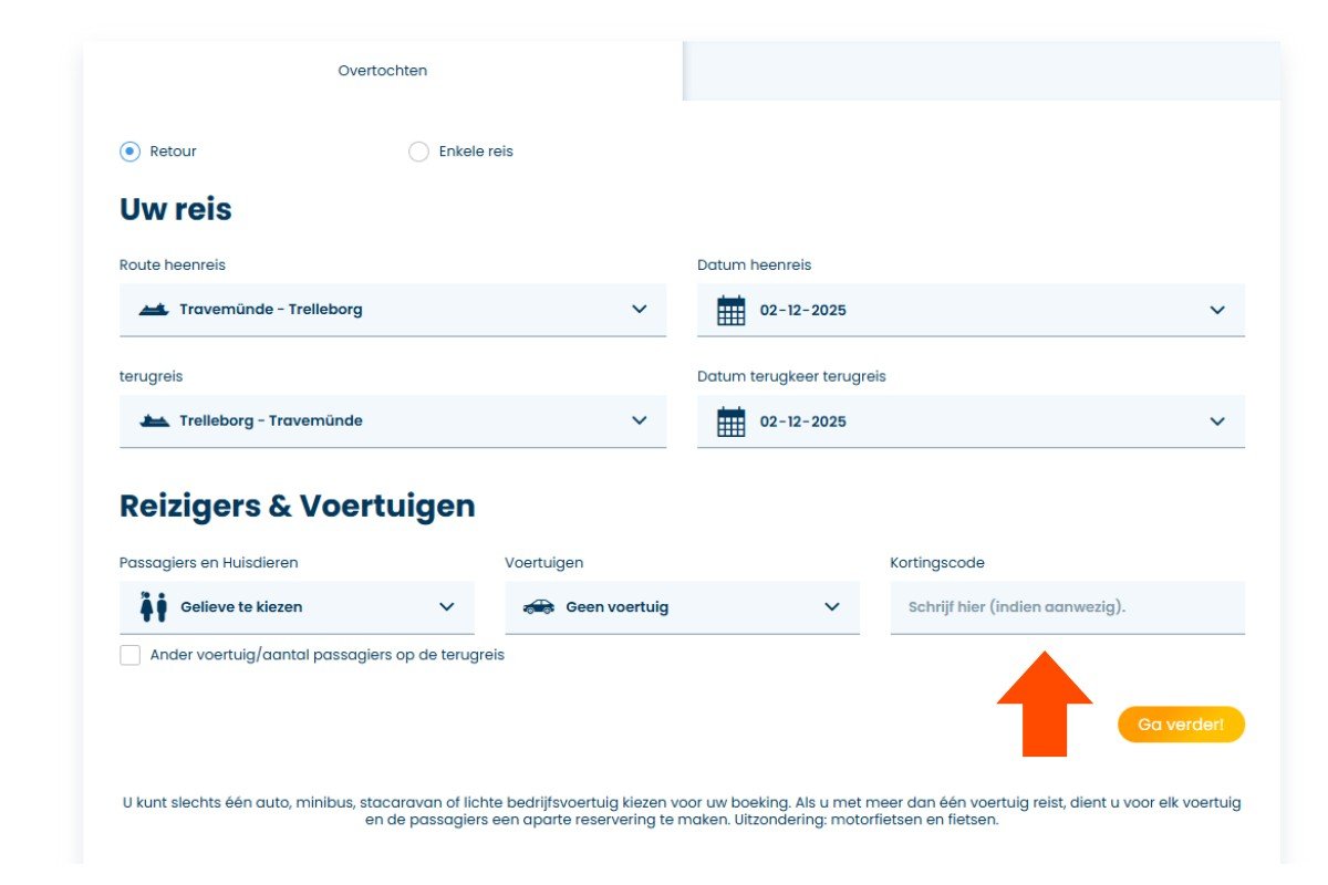 tt line kortingscode invoeren
