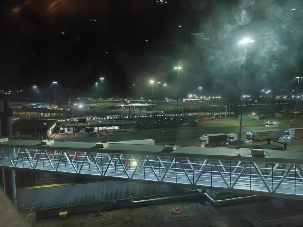 Uitzicht op Harwich International vanaf de Stena Hollandica