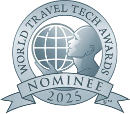 FerryGoGo World Travel Awards 2025 nominee badge, also nominated in 2026