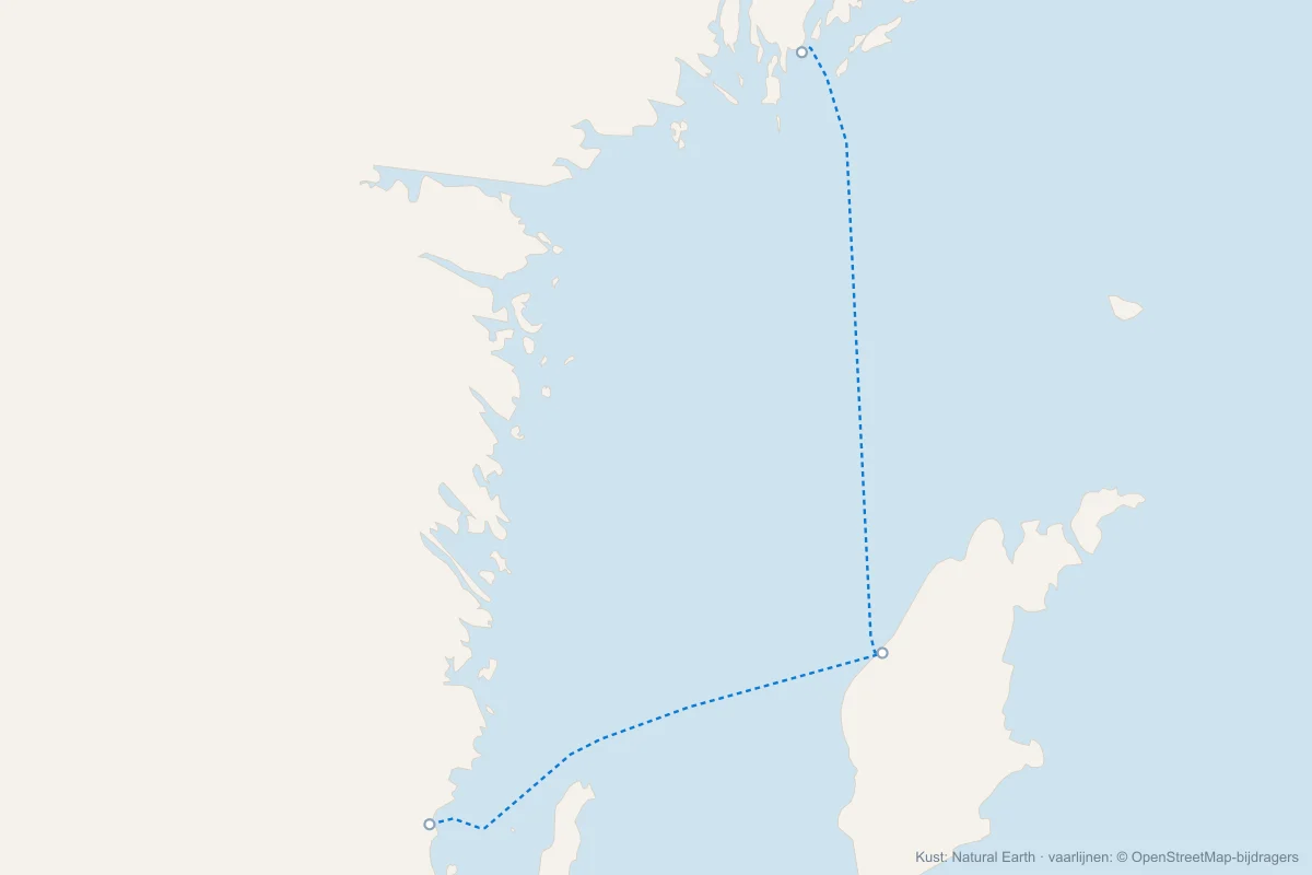 Kaart met alle veerboten van en naar Gotland